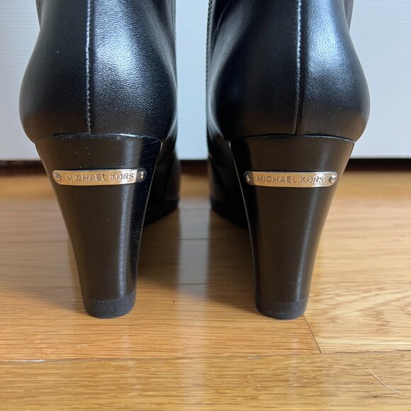Michael Kors Tall Leather Wedge Boot - Picture 7 of 11